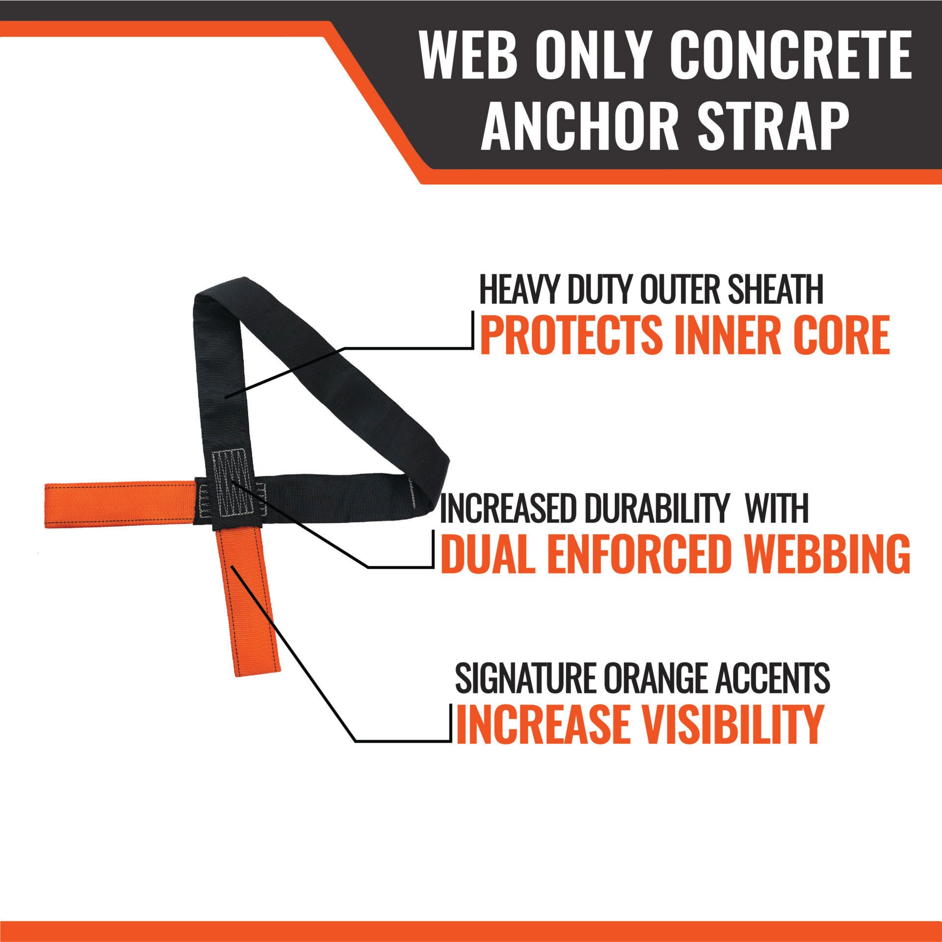 DISCONTINUED-4’ Malta Dynamics Concrete Anchor Strap (Webbed)