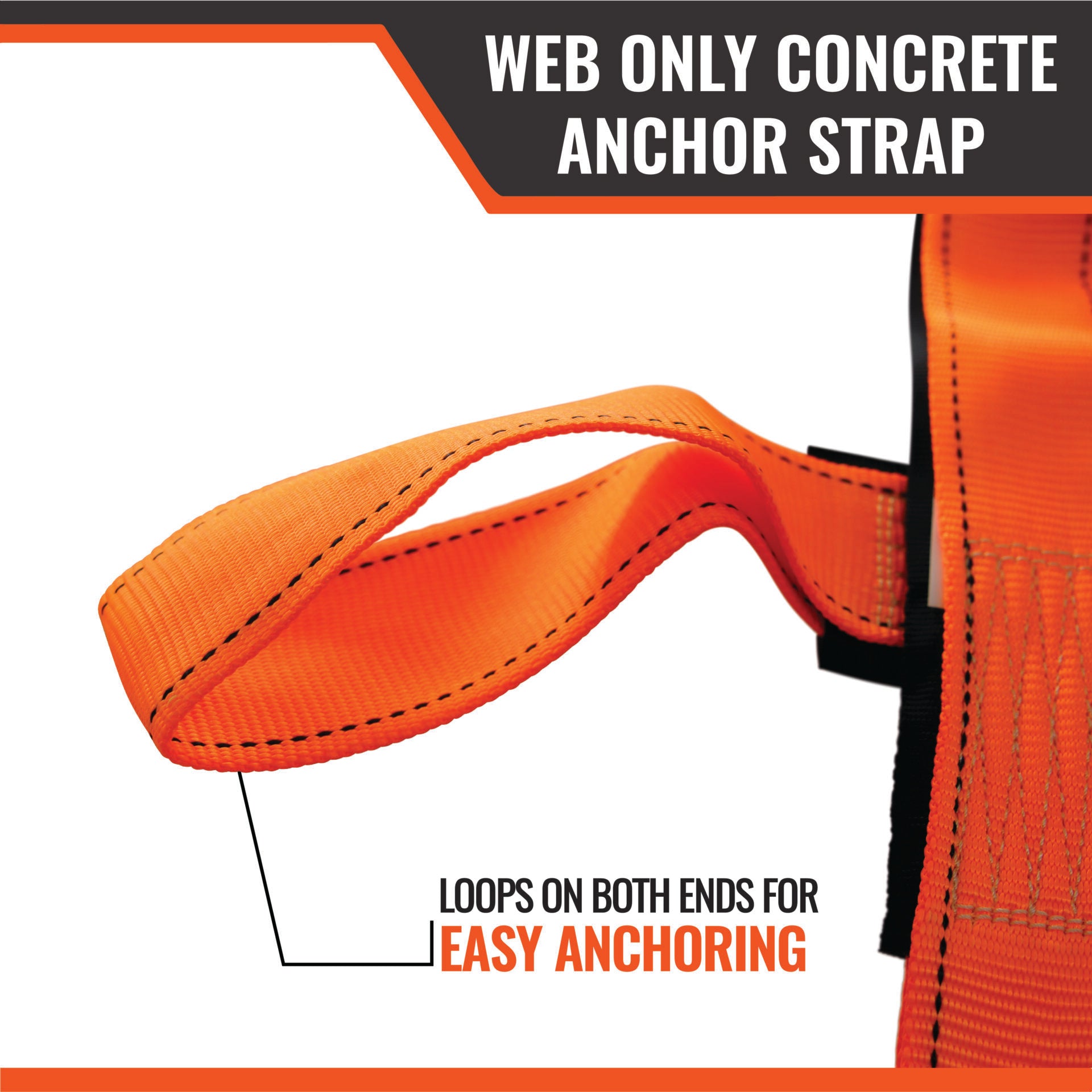DISCONTINUED-4’ Malta Dynamics Concrete Anchor Strap (Webbed)