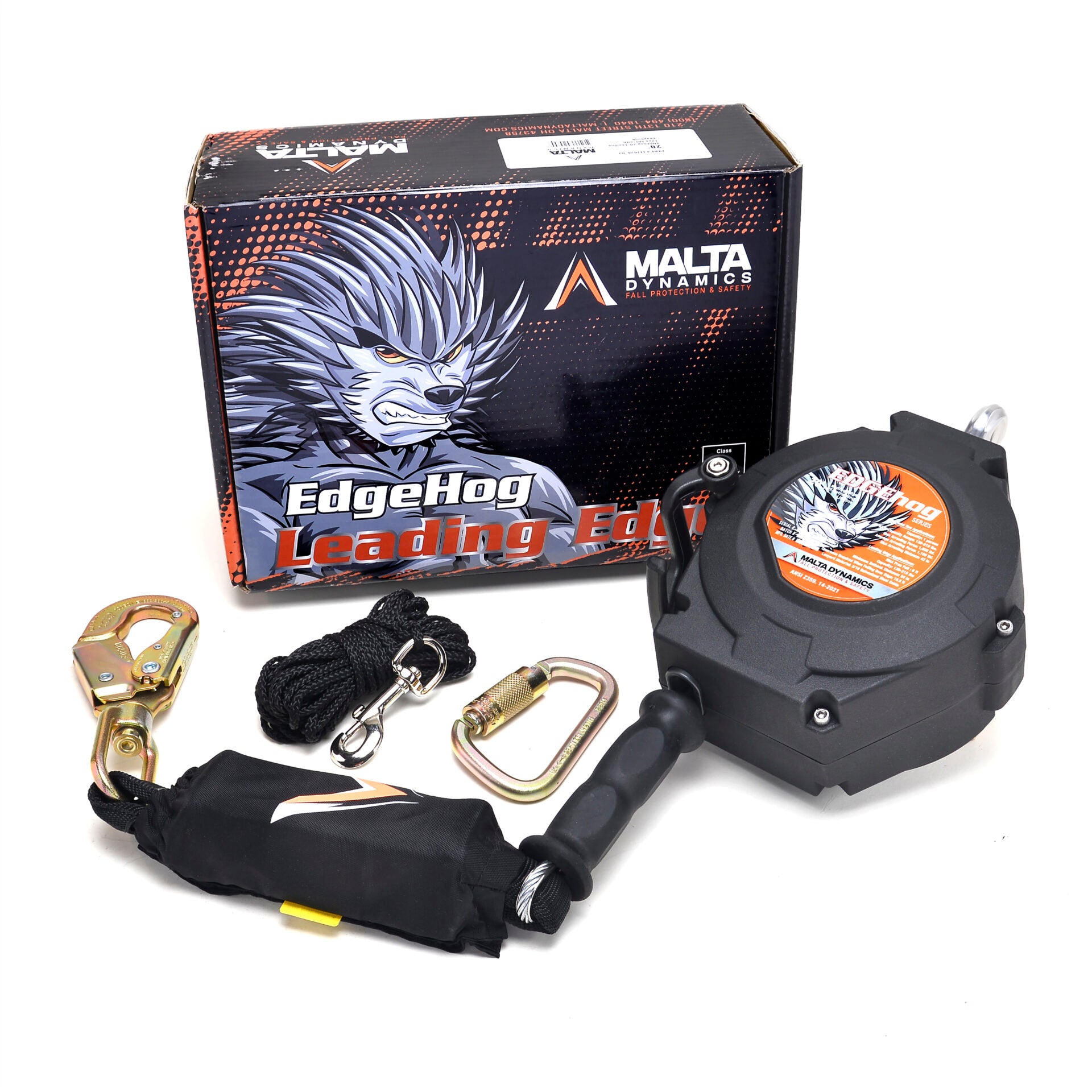 20’, 30’ & 50’ EDGEHOG SRL W/ SNAP HOOK, CLASS 2