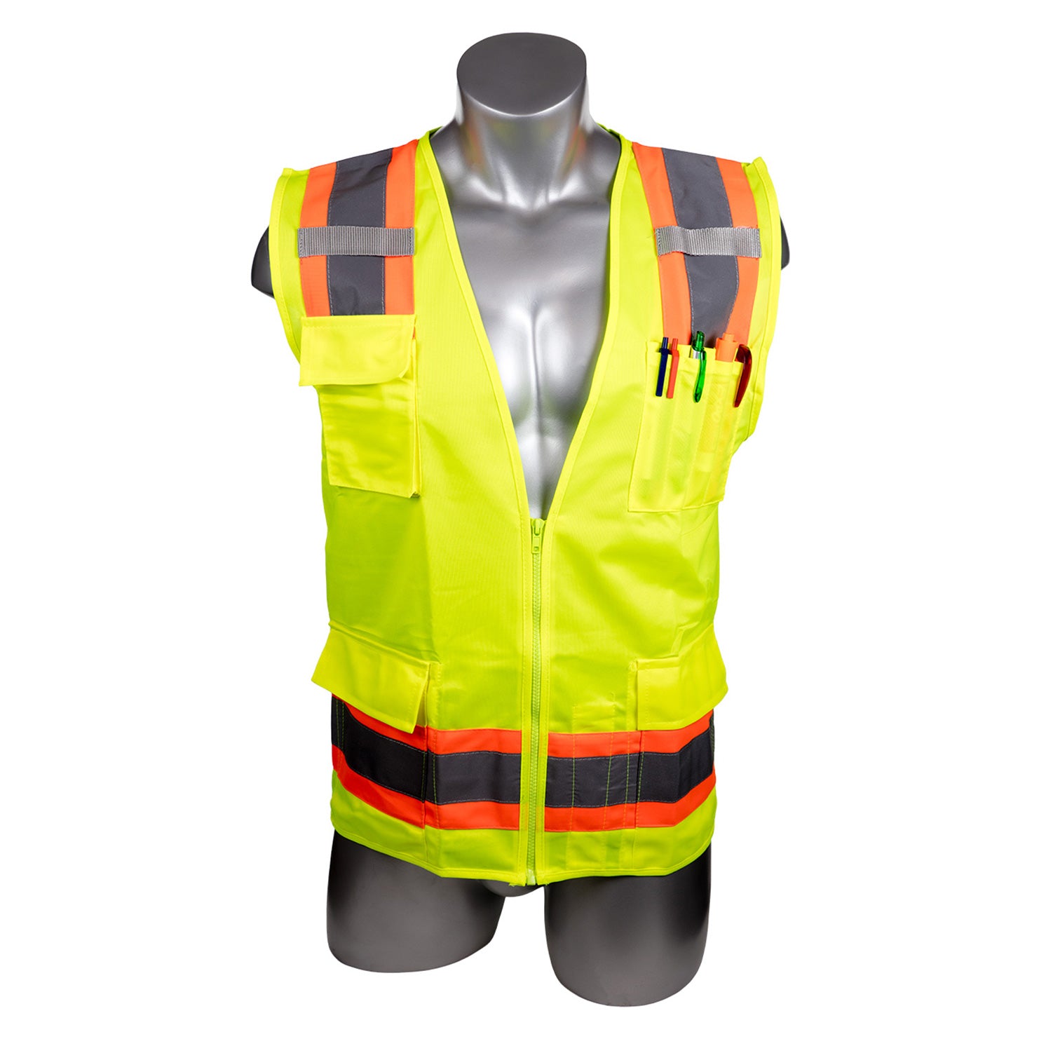 High Visibility Yellow Safety Surveyor Vest
