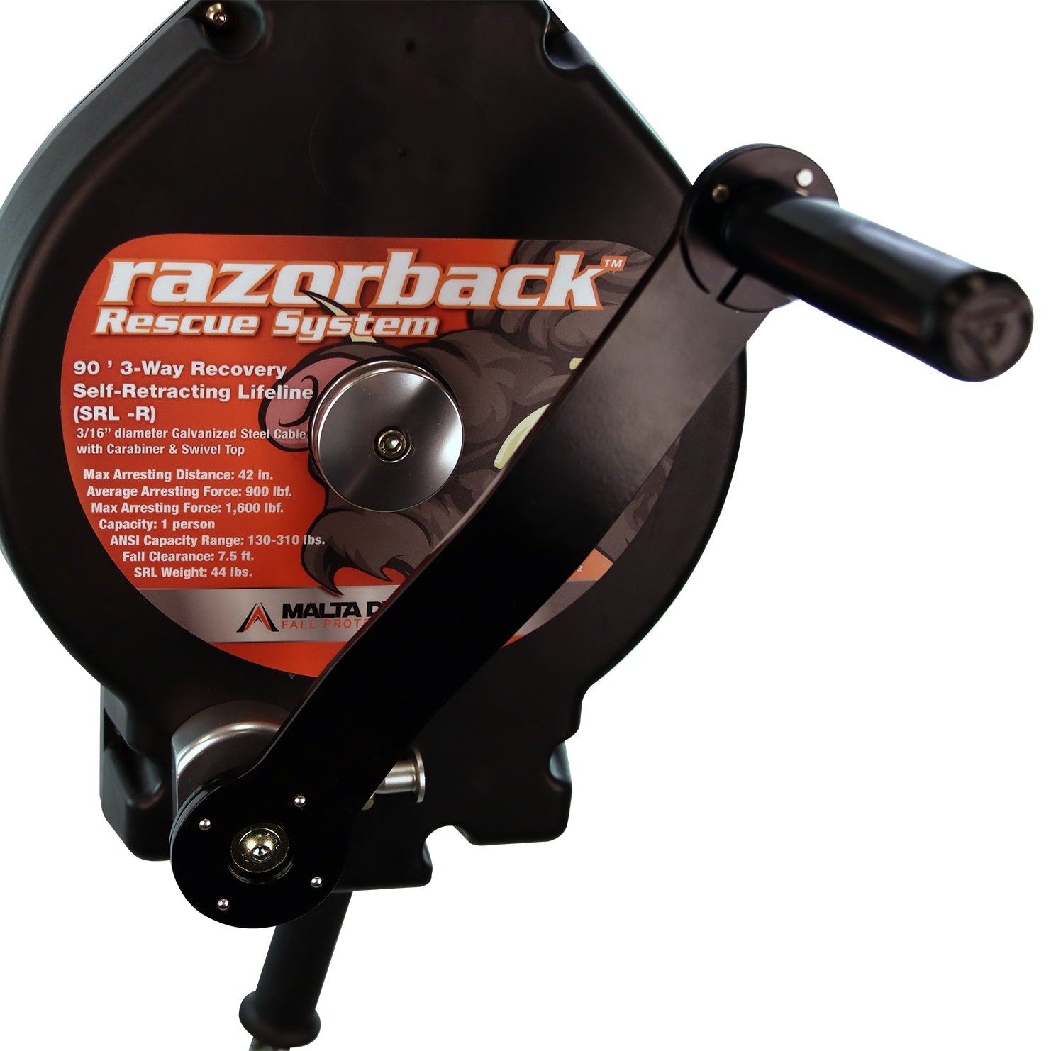 100’ Razorback 3-Way Recovery SRL With Snap Hook, Class SRL-R