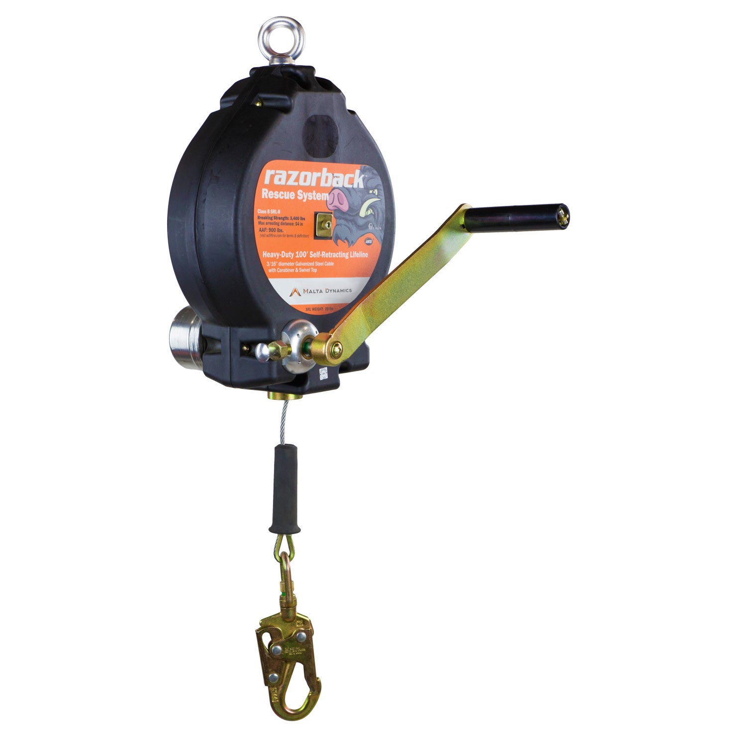 100’ Razorback 3-Way Recovery SRL With Snap Hook, Class SRL-R