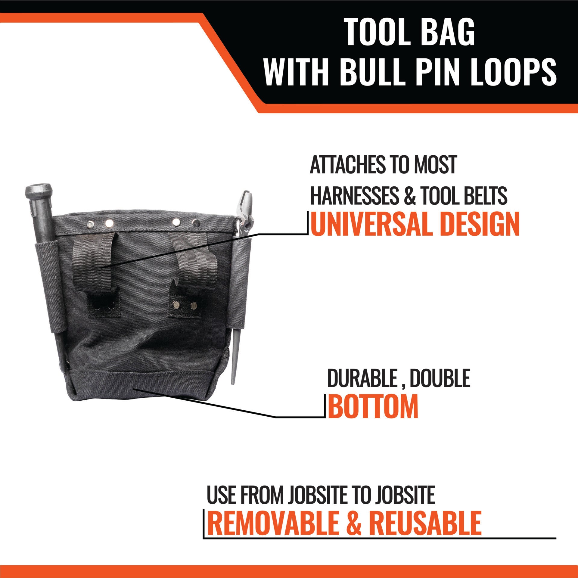 TOOL BAG WITH BULL-PIN LOOPS